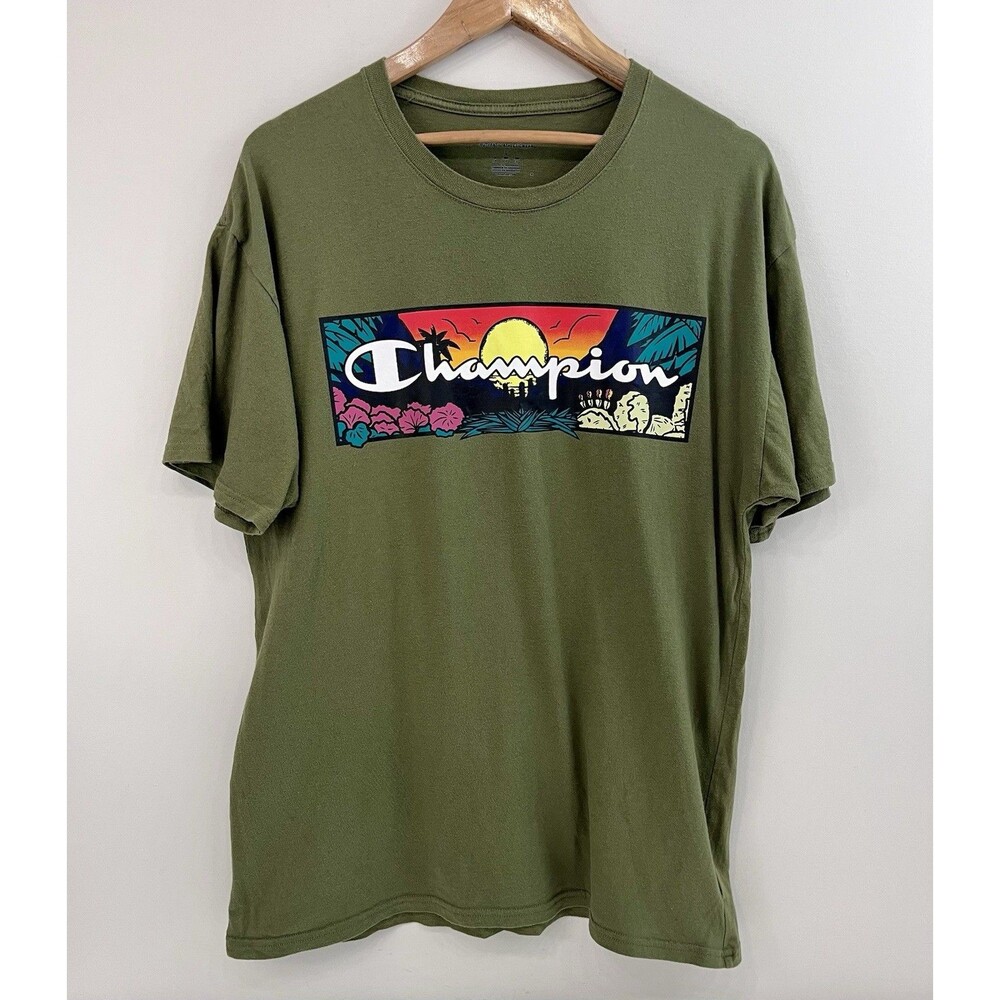 Champion Men's Classic T-Shirt, Graphic, Cargo Olive, Size Large